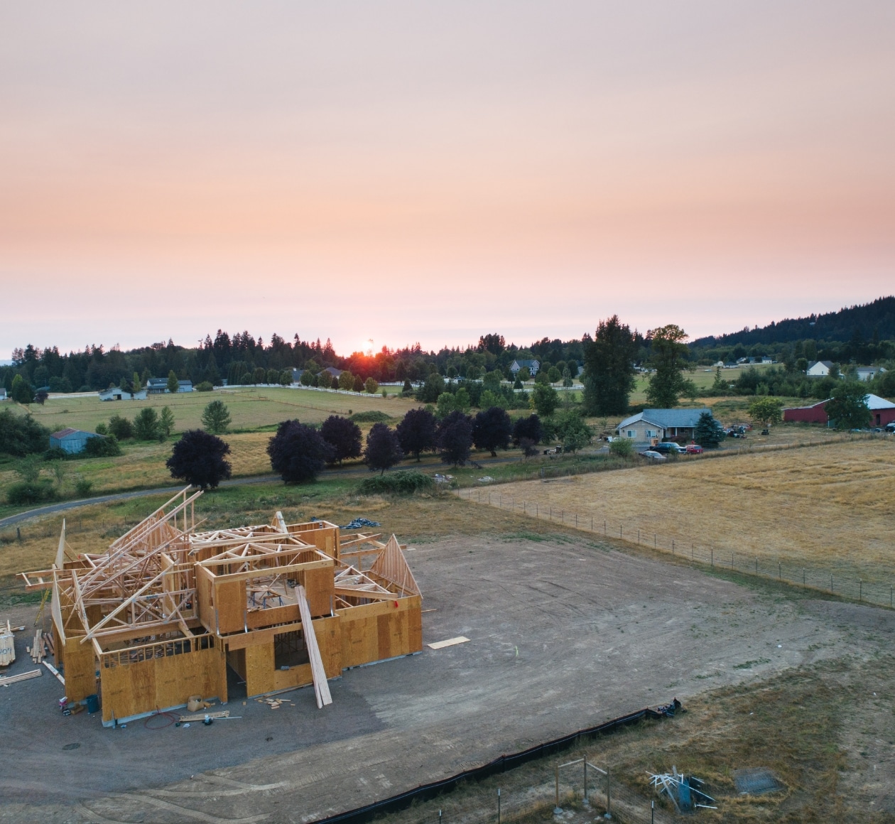 Image d'une maison en construction.