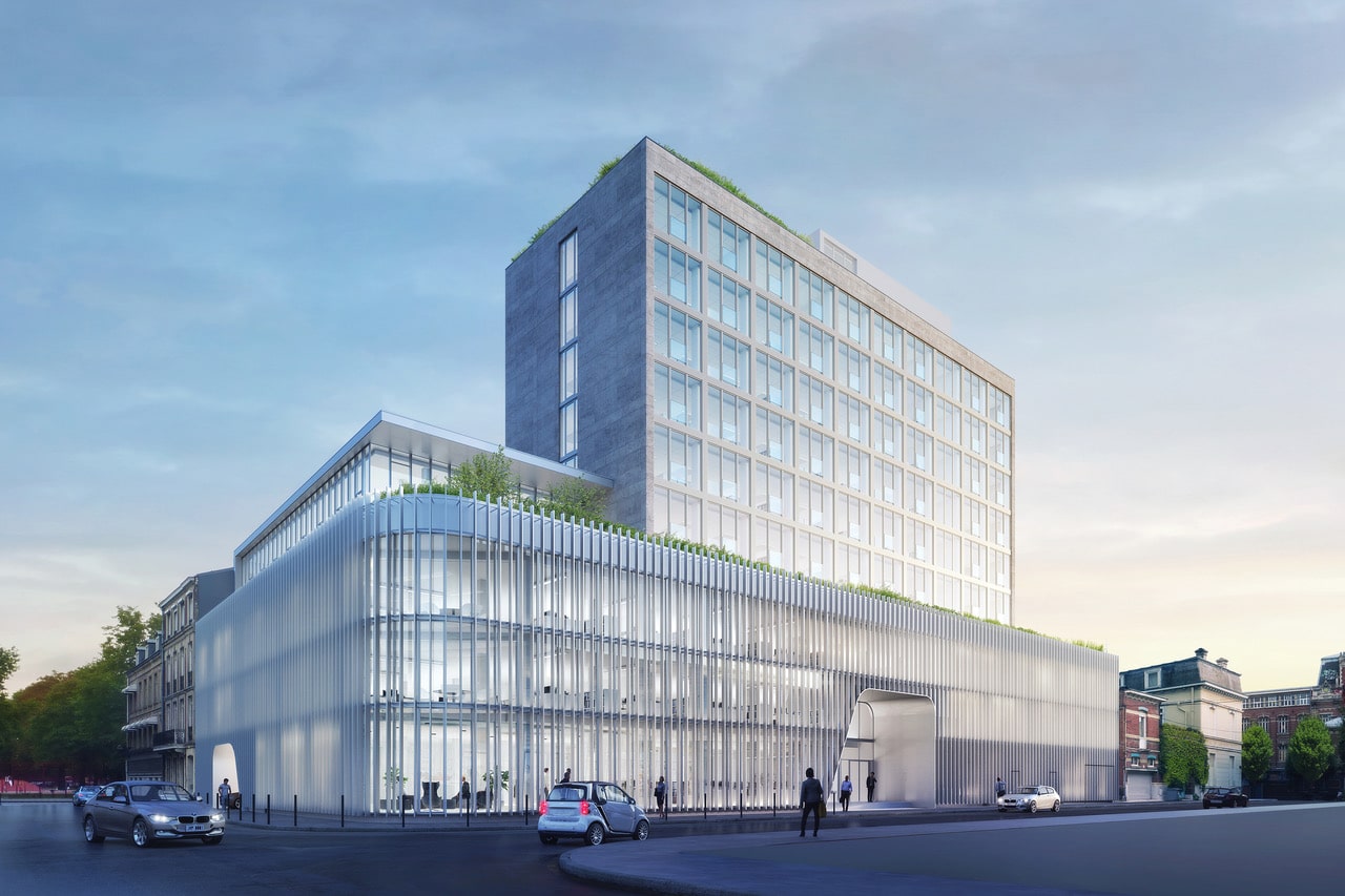 Bureaux neufs et contemporains, situés proche du centre-ville de Lille. À proximité immédiate du Parc Jean Baptiste Lebas.